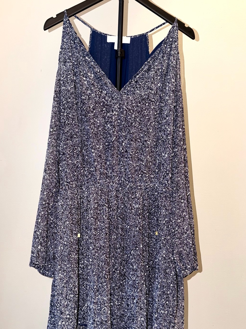 Michael Kors Coastal Summer Cold Shoulder V-Neck Shift Dress M Resort Vacation